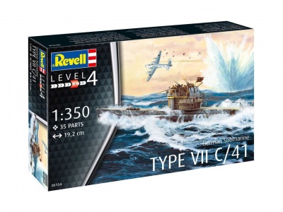 Plastic ModelKit ponorka 05154 - German Submarine Type VII C/41 (1:350) - Revell