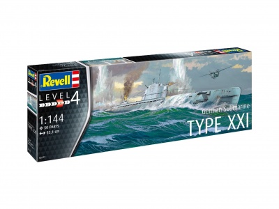 Plastic ModelKit ponorka  - German Submarine Typ XXI (1:144) - Revell