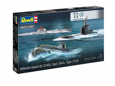 Plastic ModelKit ponorky 05186 - 70 Years Bundeswehr:Wilhelm Bauer,Type 206A,Class2 (1:144) - Revell