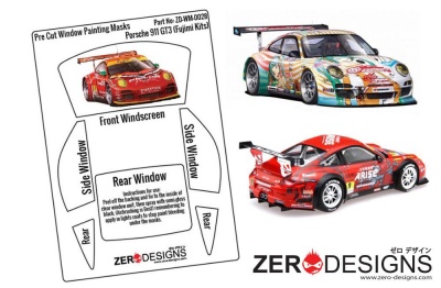 Porsche 911 GT3 Pre Cut Window Painting Masks (Fujimi) - Zero Paints