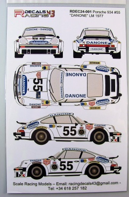 Porsche 934 #55 Danone LM 1977 - Racing Decals 43