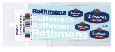 Porsche 962C Rothmans Decal 1:24 - MSM Creation