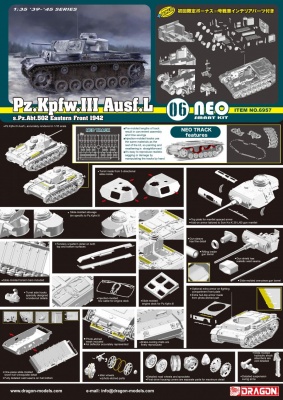 Pz.Kpfw.III Ausf.L s.Pz.Abt.502 Eastern Front 1942 (1:35) Model Kit tank 6957 - Dragon