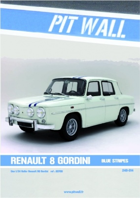 RENAULT R8 GORDINI BANDES BLEU 1/24  - Pit Wall