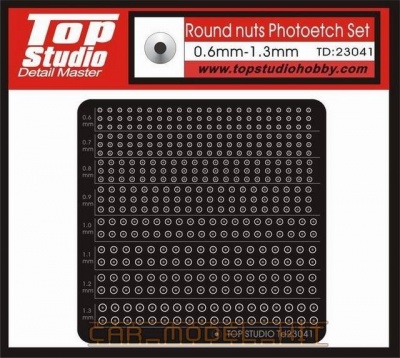 Round Nuts Photoetch Set (0.6 - 1.3mm) - Top Studio