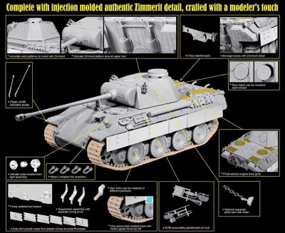 Sd.Kfz.171 PANTHER D w/ZIMMERIT (1:35) - Dragon