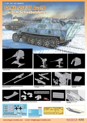 Sd.Kfz.251/17 Ausf.D w/2cm SCHWEBELAFETTE (1:35) Model Kit military 6292 - Dragon