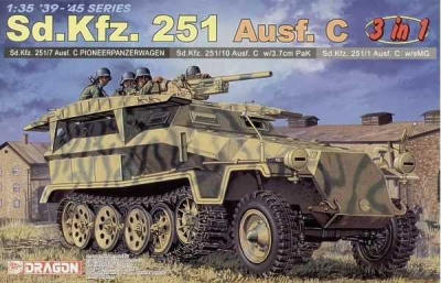 Sd.Kfz.251 Ausf.C (3 IN 1) (1:35) Model Kit military 6224 - Dragon
