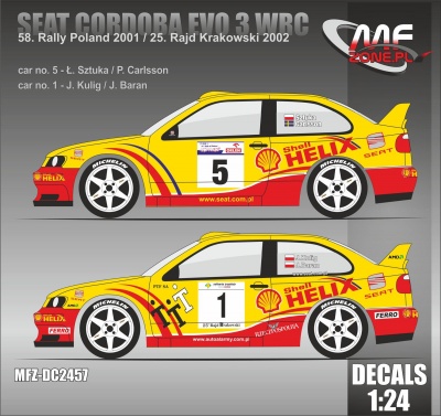 Seat Cordoba EVO III Rally Poland 2001 #5 Sztuka, #1 Kulig - MF-Zone