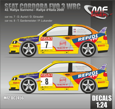 Seat Cordoba EVO III Rally Sanremo 2000- MF-Zone-SLEVA-SALE-10%