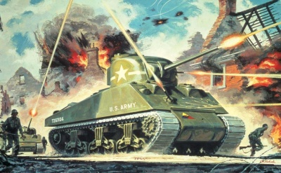 Sherman M4 Mk1 (1:76) Classic Kit VINTAGE A01303V - Airfix