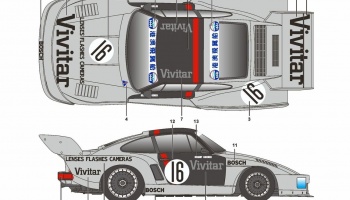 SLEVA 34%(150,-Kč) DISCOUNT- Porsche 935 K2 Macau Guia 81 Vivitar 1/24 - SKDecals