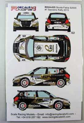 Skoda Fabia S2000 #1 Rally 2015 - Racing Decals 43