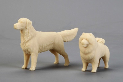 SLEVA 102,-Kč 30% DISCOUNT- Adorable Pet (Golden Retriever&Chow Chow) 1/24 - Hobby Design