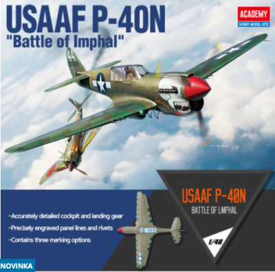 SLEVA 12% DISCOUNT - USAAF P-40N "Battle of Imphal" 1/48 - Academy