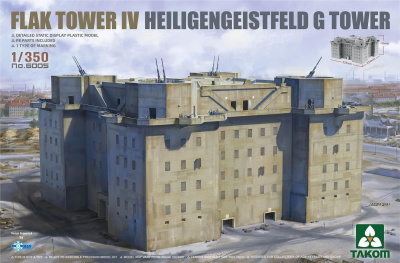 SLEVA 135,-Kč 14% DISCOUNT - Flak Tower IV Heiligengeistfeld G Tower 1/350  - Takom