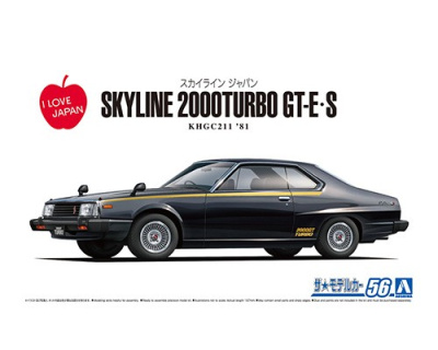 SLEVA 138,-Kč 25%  DISCOUNT - Nissan KHGC211 Skyline HT2000 Turbo GT-E.S '81 1/24 - Aoshima