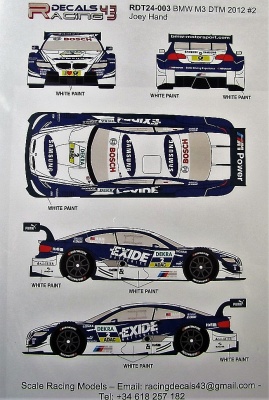 SLEVA 140,-Kč  20% DISCOUNT - BMW M3 DTM #2 J.Hand Samsung 2012 - Racing Decals 43