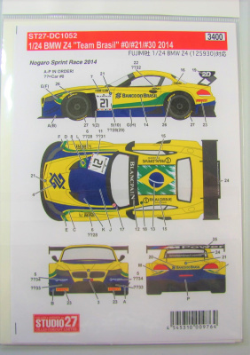 SLEVA 166,-Kč 21% DISCOUNT - BMW Z4 Team Brasil 2014 - Studio27