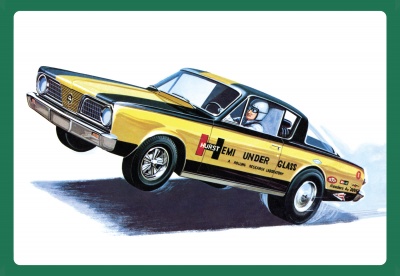 SLEVA 168,-Kč 20% DISCOUNT PLYMOUTH BARRACUDA "HEMI UNDER GLASS"1966 1:25 - AMT