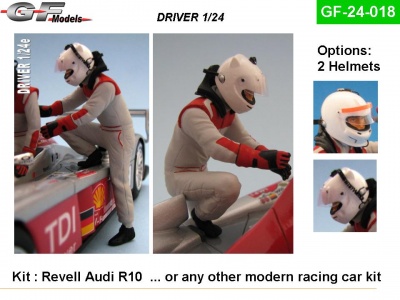 SLEVA 20% DISCOUNT - Driver Figure Audi R10 1/24 - GF Models