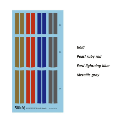 SLEVA 20% DISCOUNT - Ford GT Metallic Colours Striůpes For Tamiya 24346 1/24 - Blue Stuff