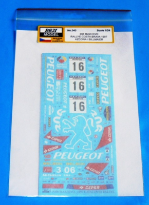 SLEVA 20% DISCOUNT - Peugeot 306 Maxi EVO - 1997 Rallye Catalunya - Azcona / Billmaier 1/24 - REJI MODEL