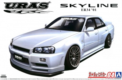 SLEVA 215,-Kč 25% DISCOUNT - Nissan Skyline URAS Type-R ER34 1:24 - Aoshima