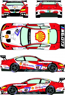 SLEVA 220,-Kč 25% DISCOUNT - BMW M6 GT3 42 Zurich 24h of Nurburgring 2017 1/24 - Racing Decals 43