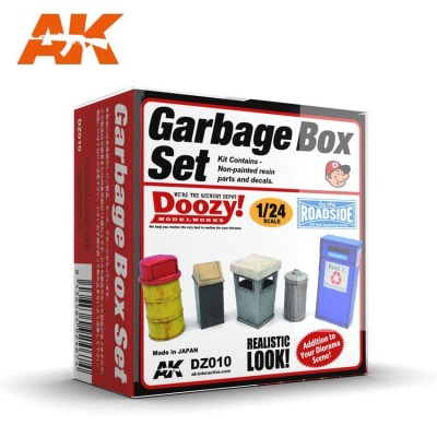 SLEVA 25% DISCOUNT - RETRO GARBAGE BOX SET 1/24 - AK-Interactive