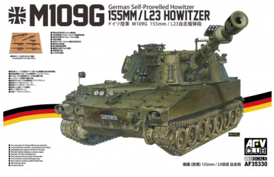 Sleva 300Kč 23% Discount German Self-Propelled Howitzer M109G 155mm /L23 Howitzer 1/35 - AFV Club