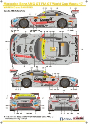 SLEVA 36%(160,-Kč) DISCOUNT-Mercedes-Benz AMG GT FIA GT World Cup Macau 17 - SKDecals