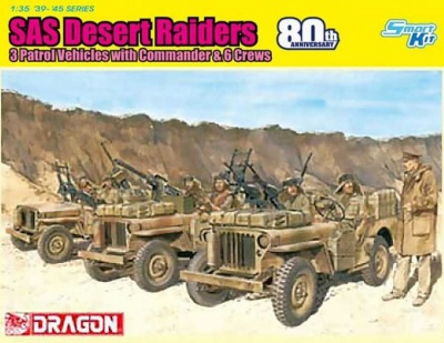 SLEVA 415,-Kč 25% DISCOUNT - SAS 4X4 Truck Unit w/Commander and Crews (SAS 80th Anniversary) (1:35) - Dragon