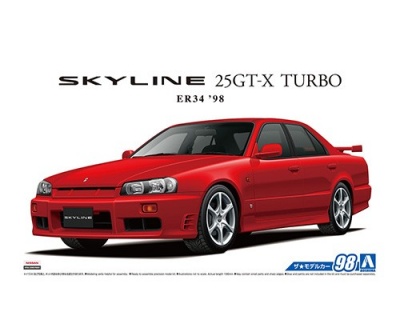 SLEVA 437,-Kč 25%DISCOUNT - NISSAN ER34 SKYLINE 25GT-X TURBO '98 1/24 - Aoshima