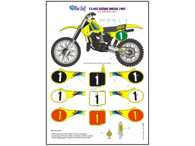 SLEVA - DISCONT - SUZUKI RM250 1982 - 1/12 Decals - Blue Stuff