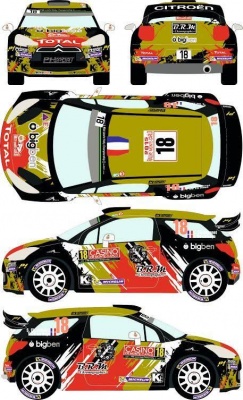 SLEVA   DISCOUNT - Citroen DS3 WRC 18 Rally Montecarlo 2015 Chardonnet 1/24 - Racing Decals 43