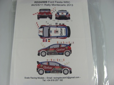 SLEVA - DISCOUNT - Ford Fiesta WRC #4/5/6/11 Rally Montecarlo 2013 - Racing Decals 43