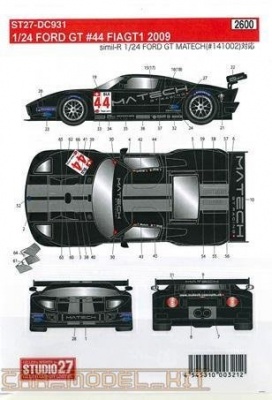 SLEVA   DISCOUNT - FORD GT #44 FIAGT1 2009 - Studio27