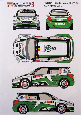 SLEVA - DISCOUNT - Skoda Fabia S2000 #5 Rally Ypres 2013 - Racing Decals 43