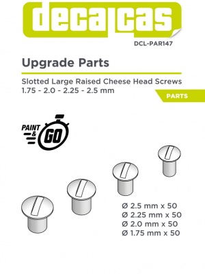 Slotted large raised cheese head screws 1.75 - 2.5 mm - Decalcas