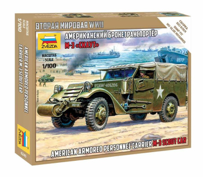 Snap Kit military 6245 - M-3 Scout Car (1:100) - Zvezda