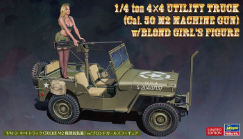 1/4 ton 4x4 Utility Truck (Cal. 50 M2 Machine Gun) w/Blond Girl's Figure 1/24 - Hasegawa