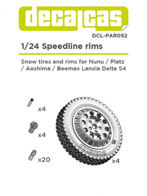 Speedline snow wheels set for Lancia Delta S4 1/24 - Decalcas