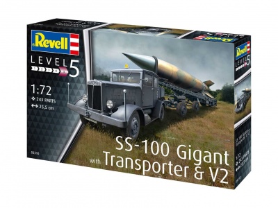 SS-100 Gigant + Transporter + V2 (1:72) Plastic Model Kit military 03310 - Revell