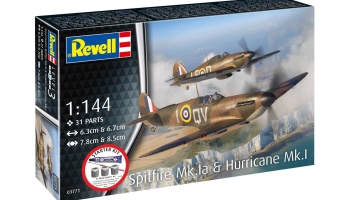Starter Kit letadlo 73771 - Spitfire Mk.Ia & Hurricane Mk.I (1:144) - Revell