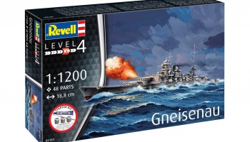 Starter Kit loď 75181 - Battleship Gneisenau (1:1200) - Revell