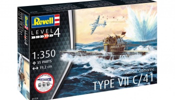 Starter Kit ponorka 75154 - German Submarine Type (1:350) - Revell