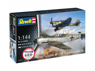 Starter Kit letadlo 73770 - Messerschmitt Bf109E & Ju87B Stuka (1:144) - Revell