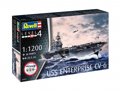Starter Kit loď 75824 - USS Enterprise CV-6 (1:1200) - Revell