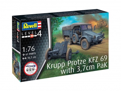 Starter Kit military 73344 - Krupp Protze KFZ 69 with 3,7cm Pak (1:76) - Revell